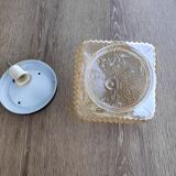 Amber ceiling light in thick glass