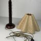 Lampe de table française en bois tourné dans le style de Charles Dudouyt, années 1950
