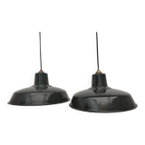 Enameled sheet metal pendant lights