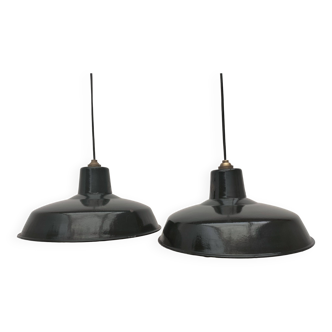 Enameled sheet metal pendant lights