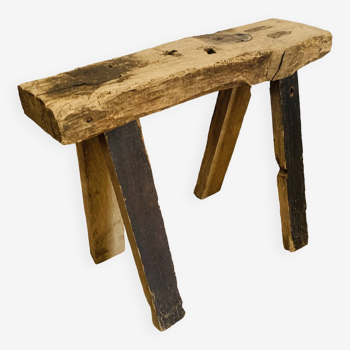 Primitive raw wood console