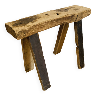 Primitive raw wood console