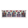 Large solid wood frame composed of 5 stained glass niches