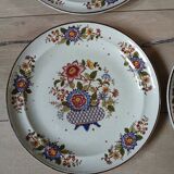 4 antique Sarreguemines plates, "Eclat" pattern