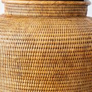 Hand-Woven Rattan Table or Floor Lamp, Burma/Myanmar, Oversized, 1980s