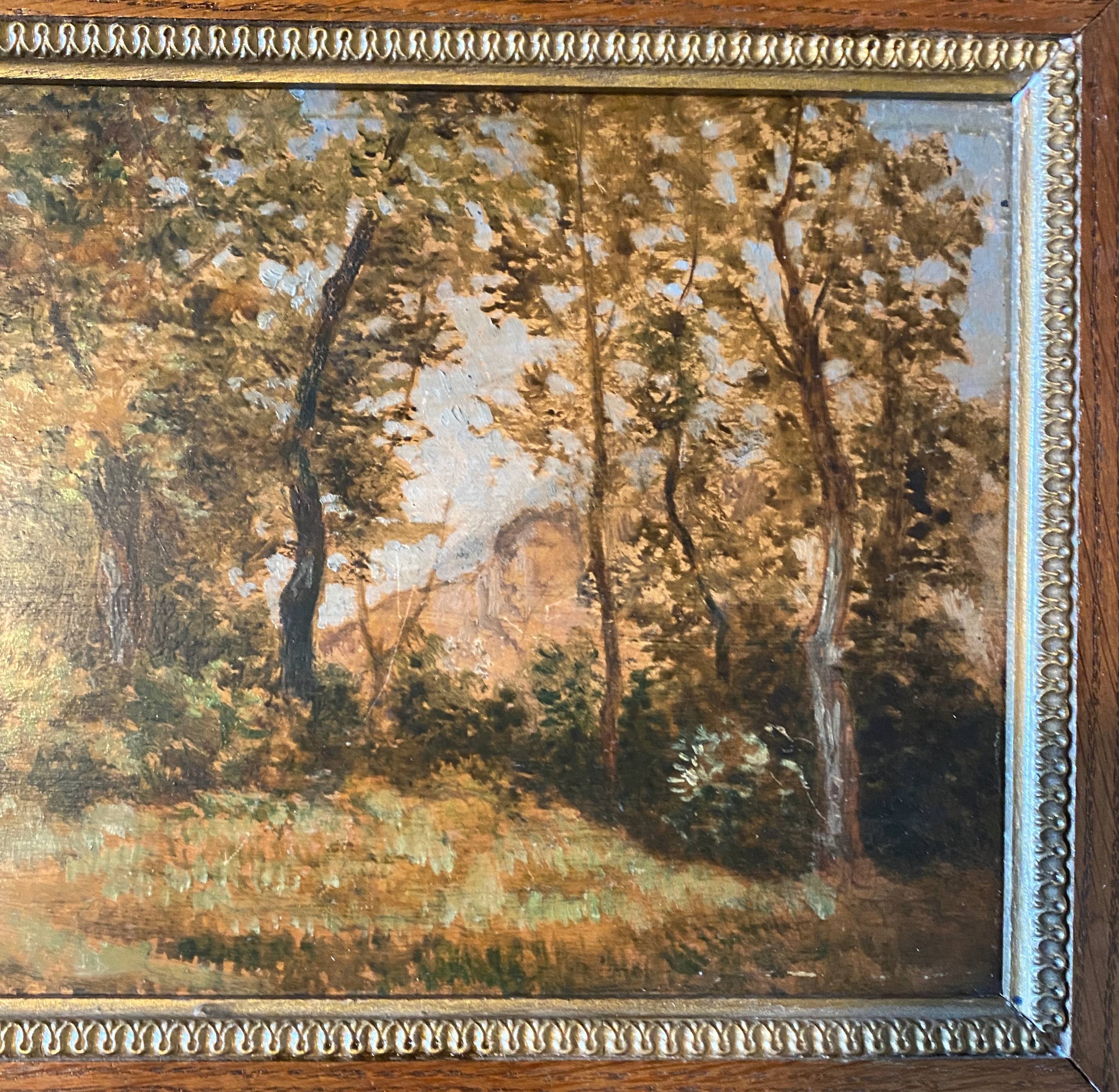 Hsp painting by hector allemand (1809-1886) "landscape" ec. from lyon
