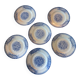Set of 6 plates Terre de fer St Amand & Hamage, Jardinière blue model.