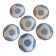 Set of 6 plates Terre de fer St Amand & Hamage, Jardinière blue model.