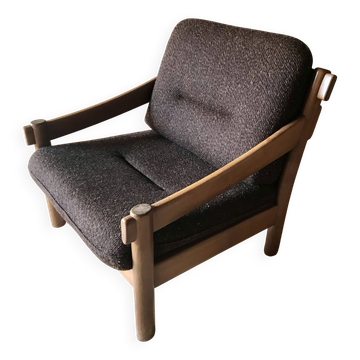 Fauteuil brutaliste vintage circa 1980