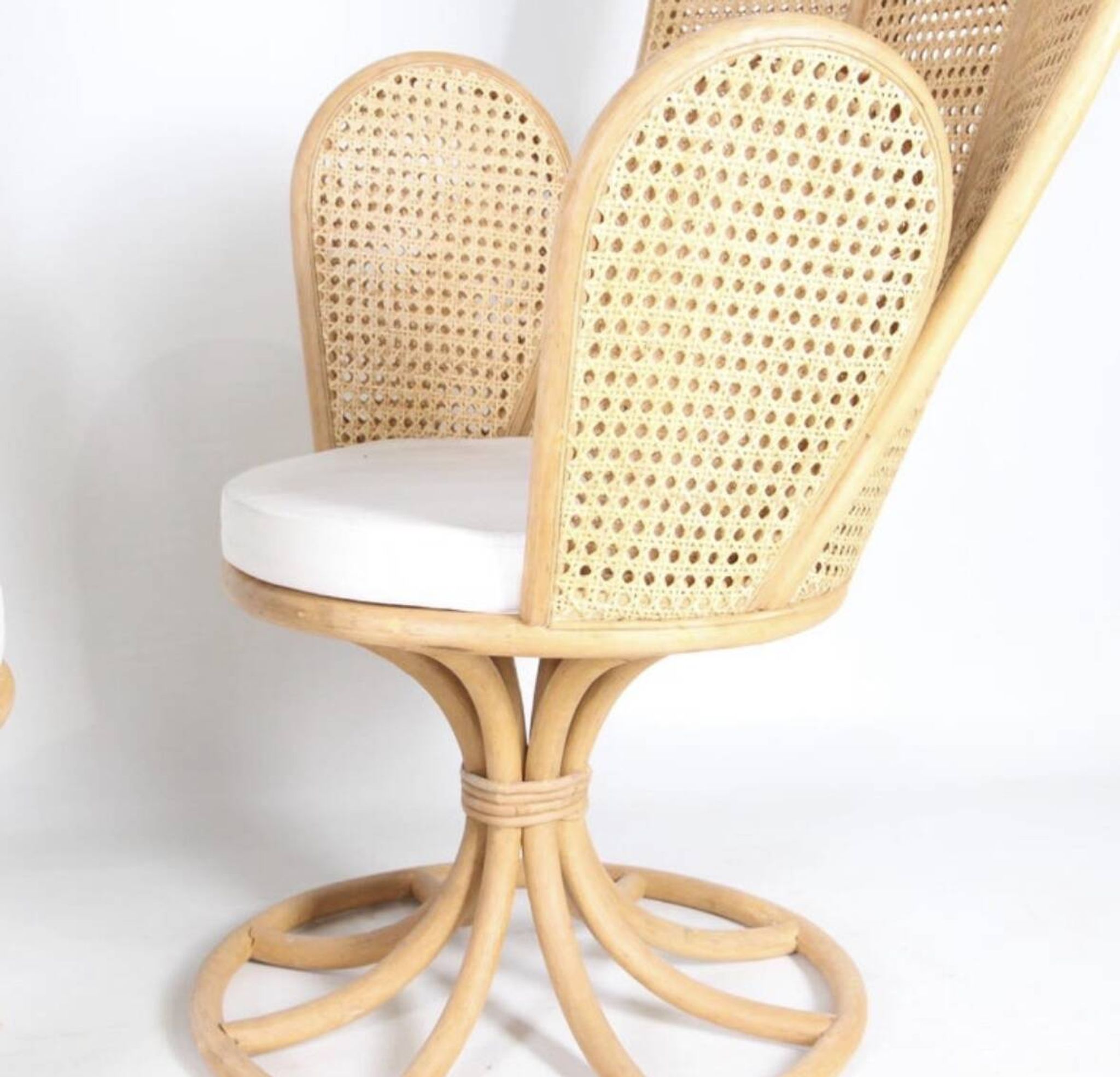 Paire de fauteuils en rotin et cannage