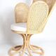 Pair of rattan and cane armchairs