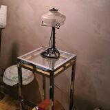 Lamp art deco and lampshade in opaque glass