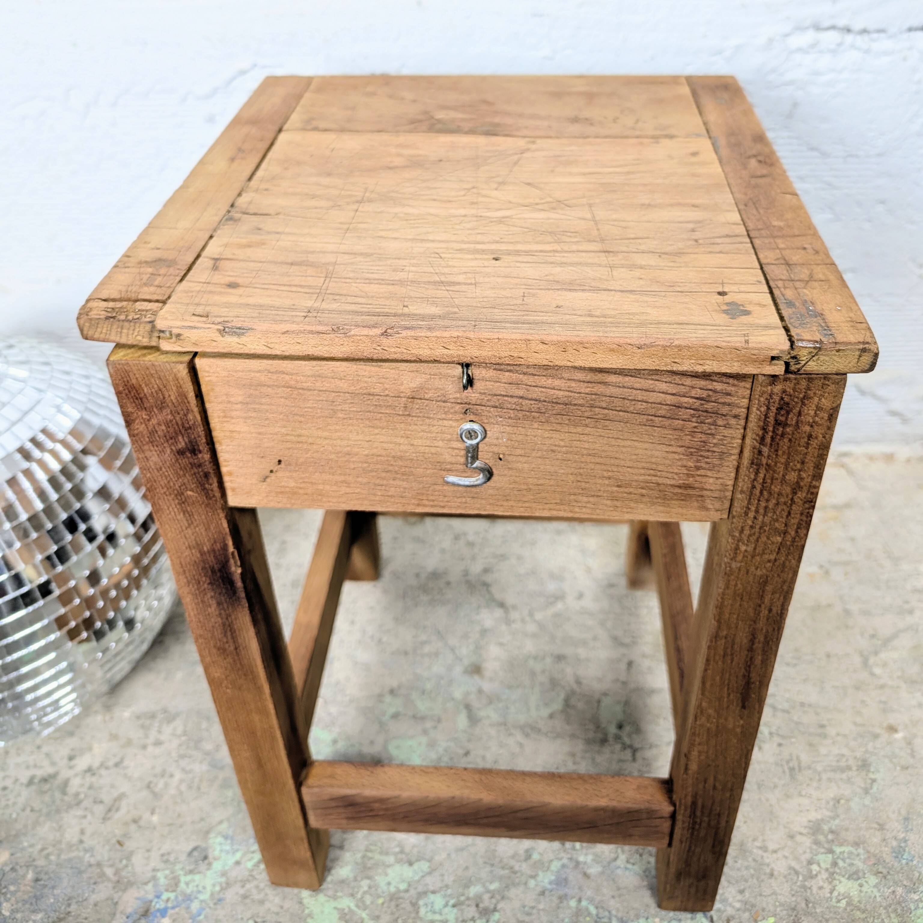 Wooden shoeshiner stool