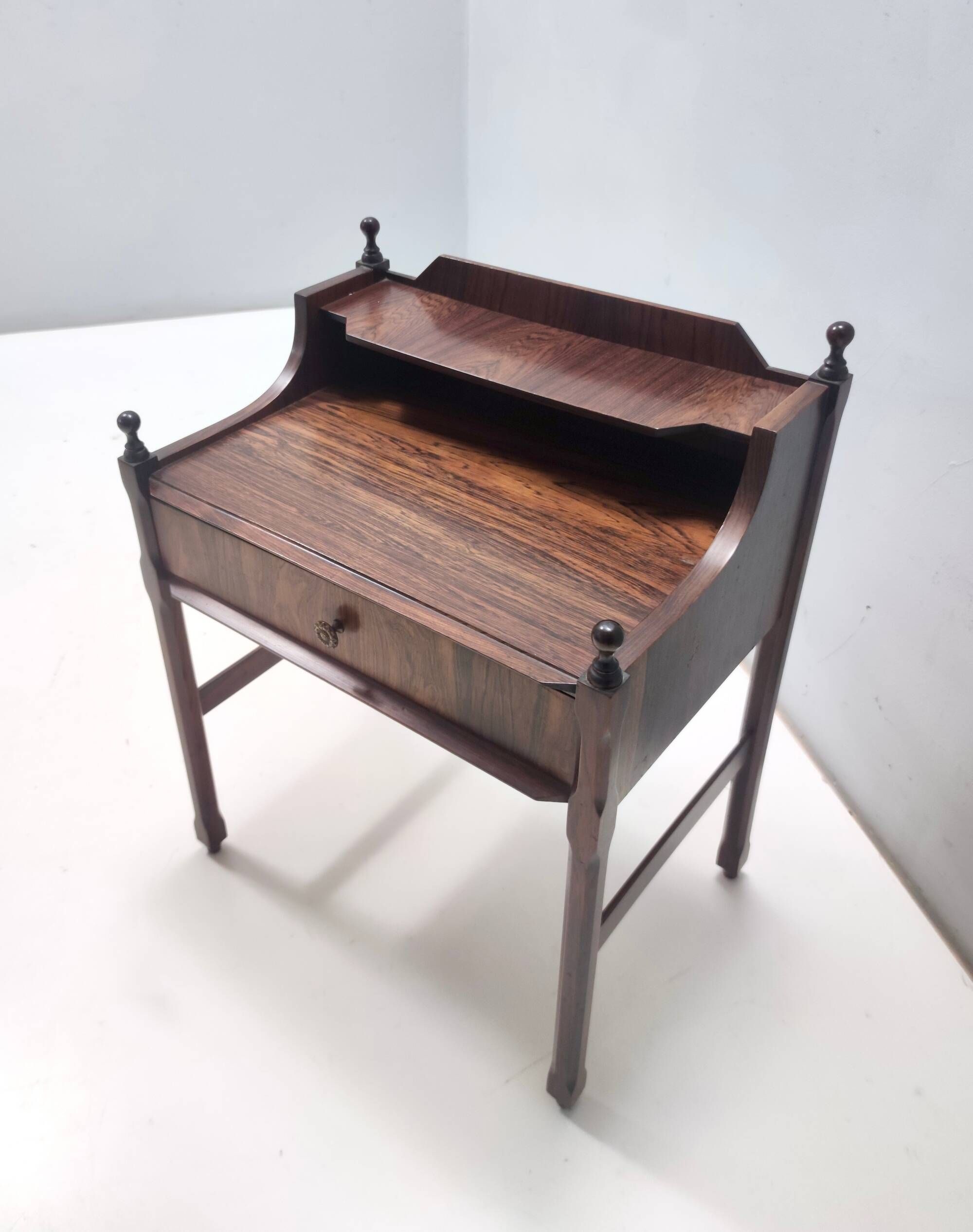 Vintage 1970s Postmodern Walnut Nightstand, Italian Design, Excellent
