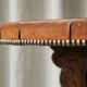 Table basse mid-century bois massif cuir
