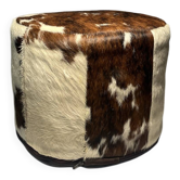 Vintage cowhide pouf from the 80s.