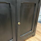 Parisian black and wood sideboard