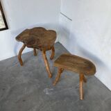 Pair of elm side tables
