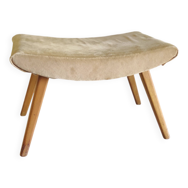 Tabouret moderniste en bois massif - années 50/60