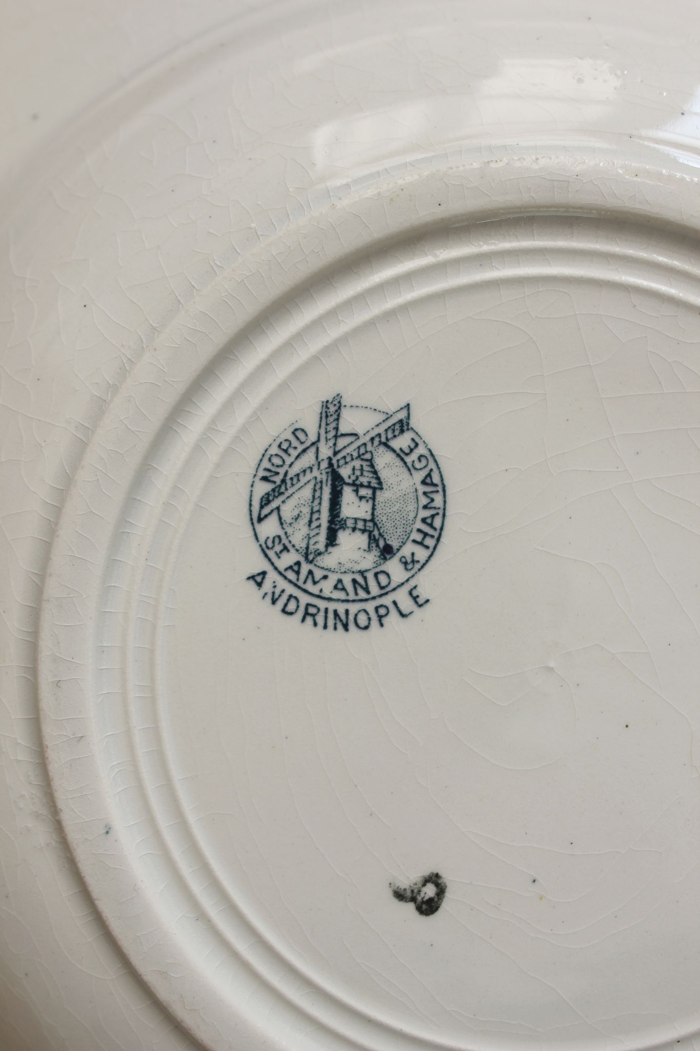 7 ironstone soup plates from Adrianople, Saint Amand and Hamage
