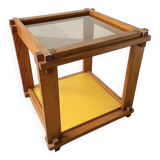 Bedside “cube” side table in pine DLG Regain