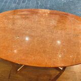 Table ovale en marbre rouge Alicante années 70