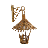 rattan wall lamp for hanging plant