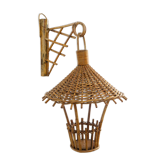 rattan wall lamp for hanging plant
