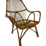 Rattan easy chair by Dirk van Sliedregt Rohe Noordwolde 1960 in the Netherlands