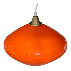 Suspension en verre opaline - orange