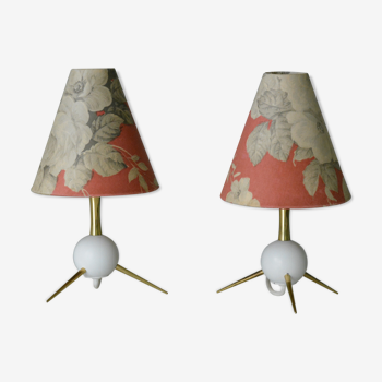 Pair of atomic design table lamps