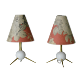 Pair of atomic design table lamps