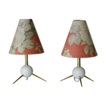 Pair of atomic design table lamps