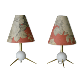 Pair of atomic design table lamps