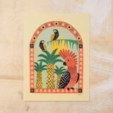 Parrot poster printed in risography