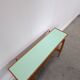 Vintage houten side table met mintgroen formica blad