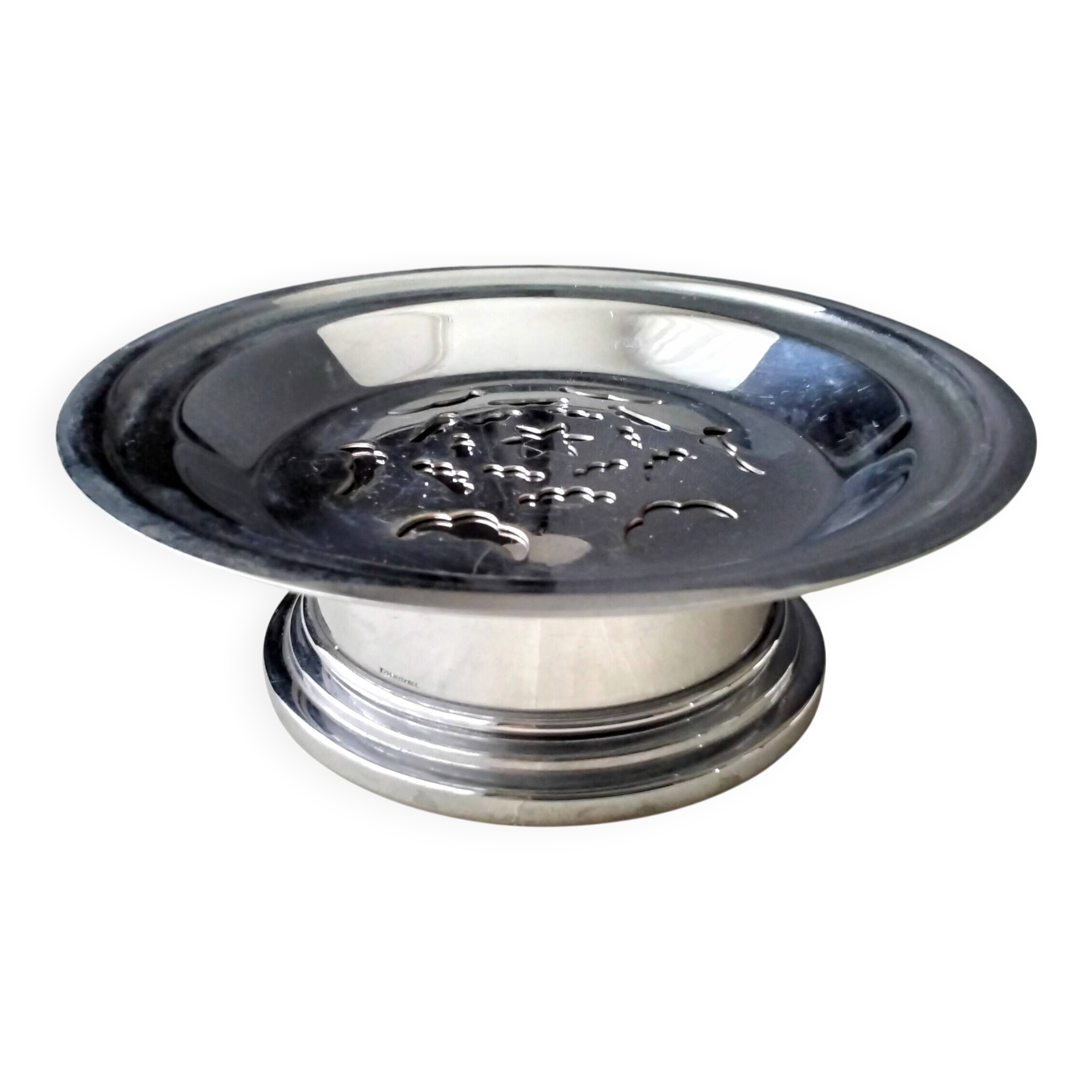 Large butter dish type "Coquillor" in stainless steel
