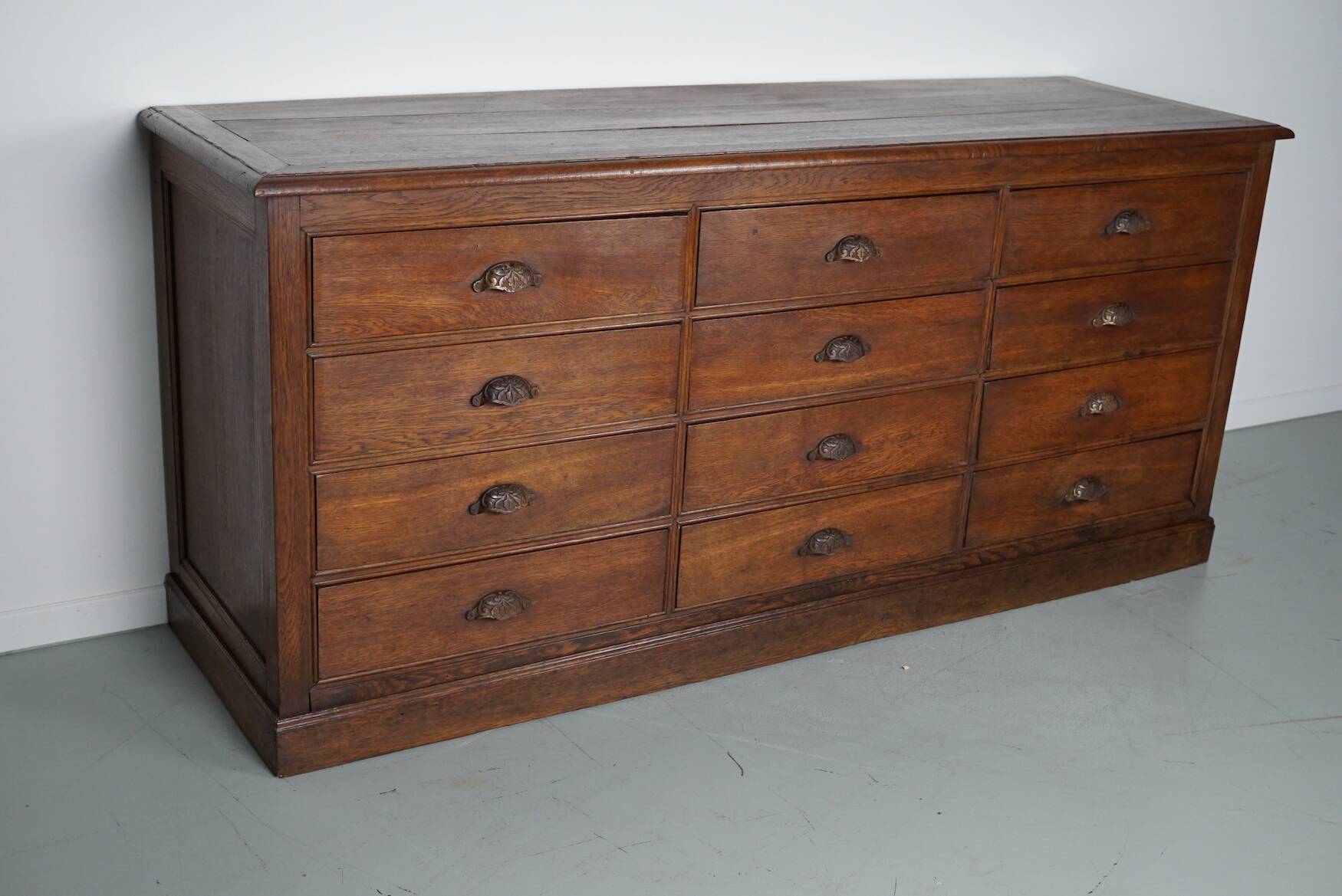 Antique Oak Apothecary / Filing Cabinet, France, 19th Century