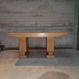 Table chêne moderniste cubique art déco 1940