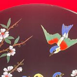 Superb dish n° 40 in emaux de longwy l'arbre aux oiseaux mp chevallier 37 cm