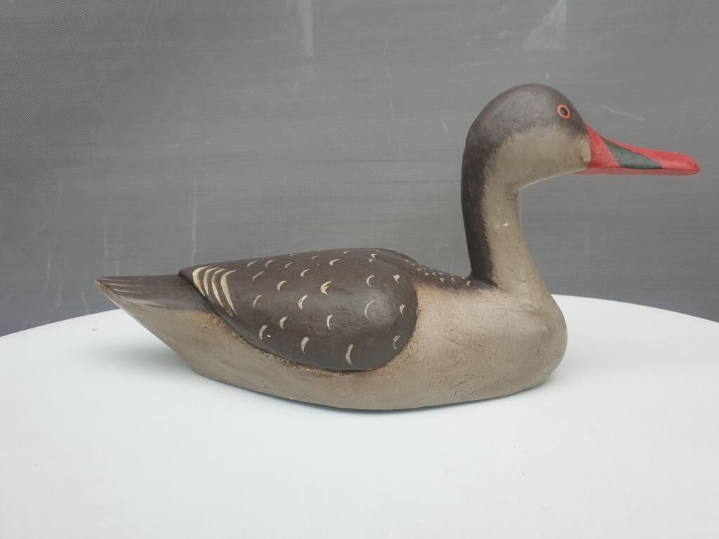 Canard à bec rouge bois peint