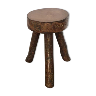 Brutalist tripod stool - Vintage 1960