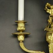 Pair of large sconces with Louis XVI style knots, late 19th century - bronze
