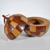 Coconut ice bucket in marquetry 1970
