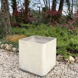 Large beige Eternit cube planter