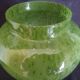 Biot vase in mouth-blown glass, with bubbles, grass green color