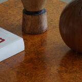 A Swedish folding table made of burl wood by Carl Hollst, Eskilstuna, 1787-1830.