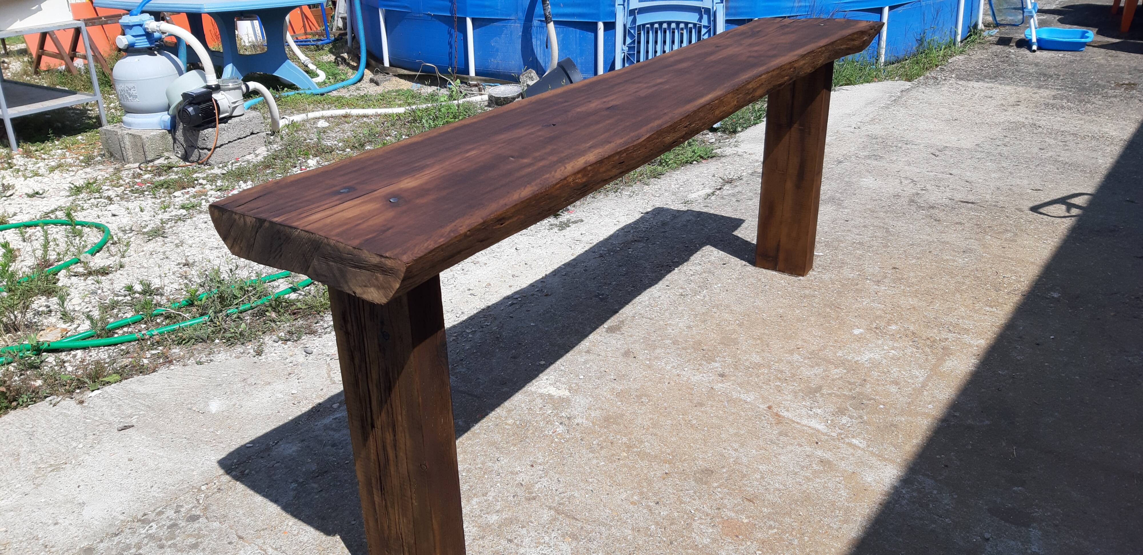 Industrial wood console