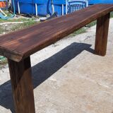 Industrial wood console