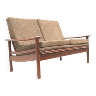 Vintage 2-seater Danish design teak sofa from the 1960s